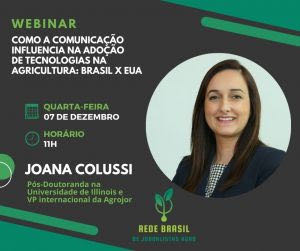 Aviso de Pauta: Webinar – Influência da comunicação na adoção de tecnologias no campo