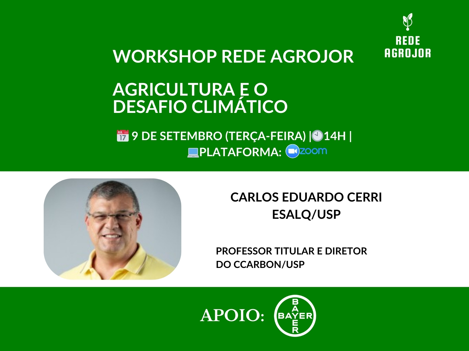 Às vésperas da COP 30, workshop da Agrojor debate agricultura e os desafios climáticos com o prof. Cerri, da Esalq